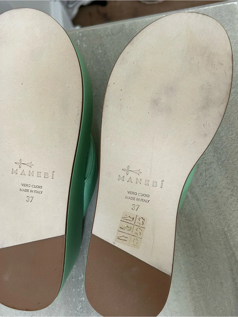 Emili Sindlev Mint Green Platform Thong Sandals